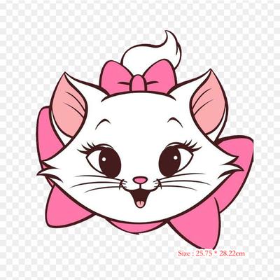 Parches de vinilo con impresión por transferencia térmica para ropa, adhesivos lavables con dibujo de cabeza de gato, bonitos, para ropa, DIY