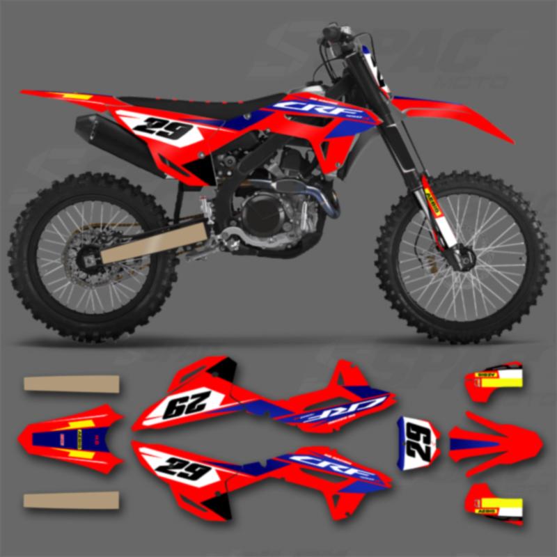 SPACE Custom Motorcycle Graphics Background Decals for HONDA CRF 2021 2022 2023 CRF450R 2022-2024 CRF250R Decals Stickers Kits