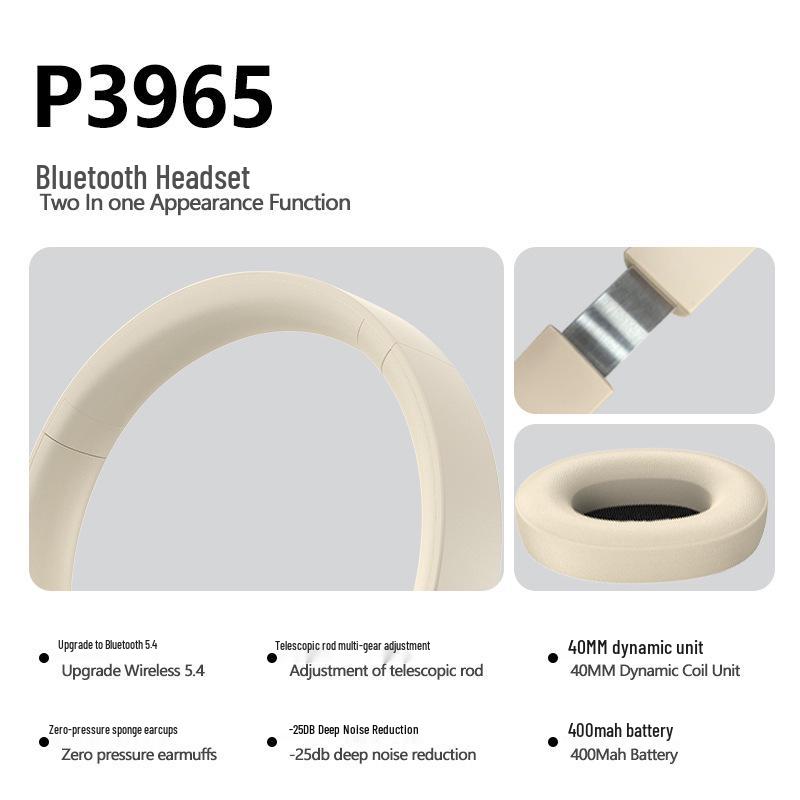 New Foldable Over-Ear Bluetooth Headphones with True Wireless and Active Noise Cancelling