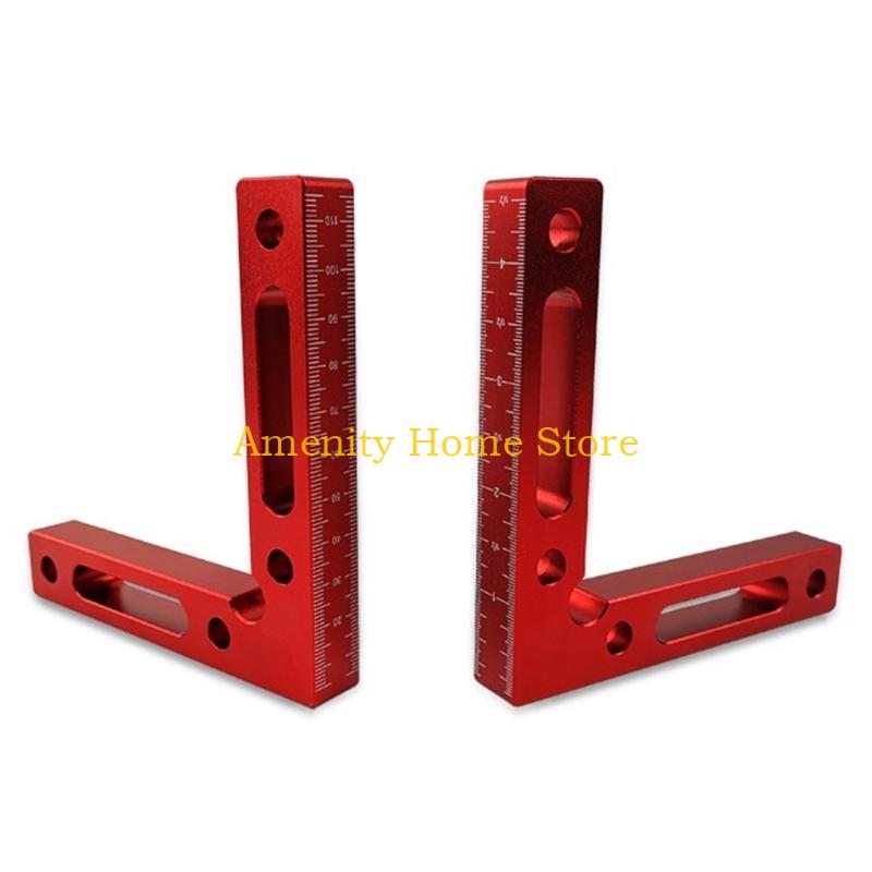 F26C 90 Degree 4.7" X 4.7" Positioning Square 90° L-Type Corner Clamp Aluminium Alloy Corner Clamping Square Tool
