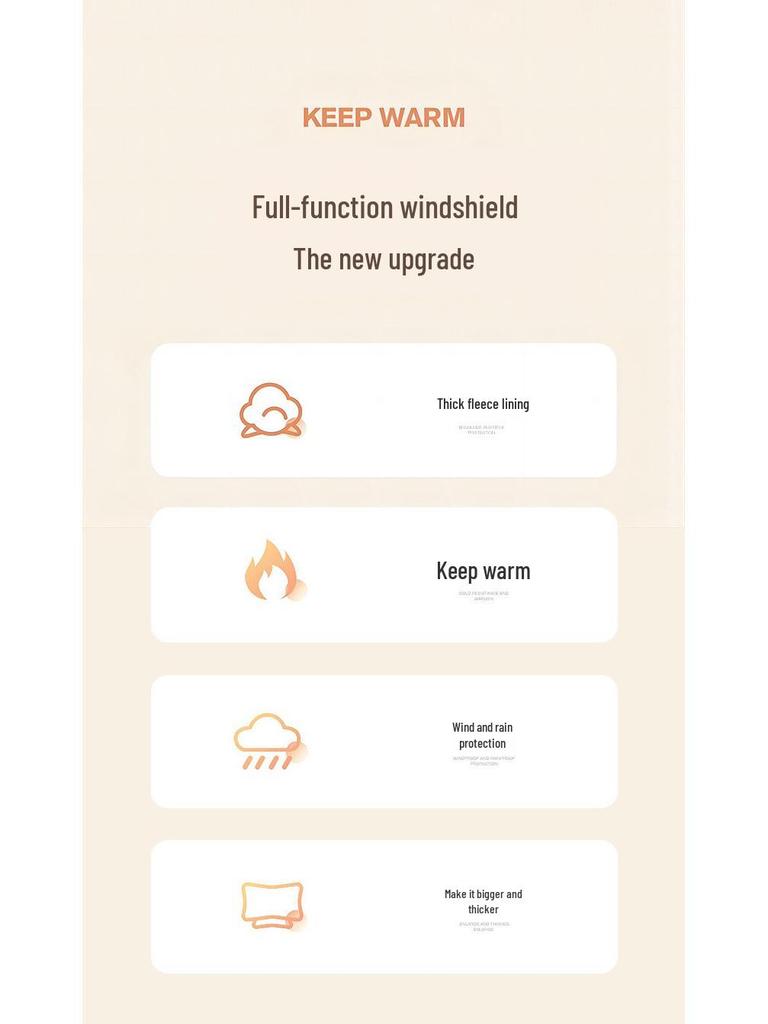 Univerzální celoroční protiprůvanová přikrývka na čelní sklo pro elektromobily a motocykly - Zesílená, Vodotěsná, Bavlněná výplň pro zimní ochranu