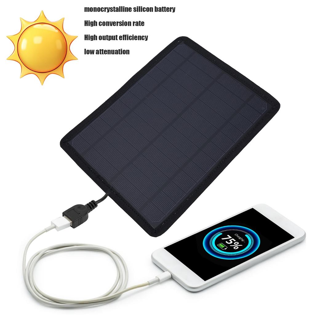 Solarmodul 5,3W 6V USB-Ausgang Geringe Dämpfung Camouflage Monokristallin Solar-Akkuladegerät für Reisen im Freien