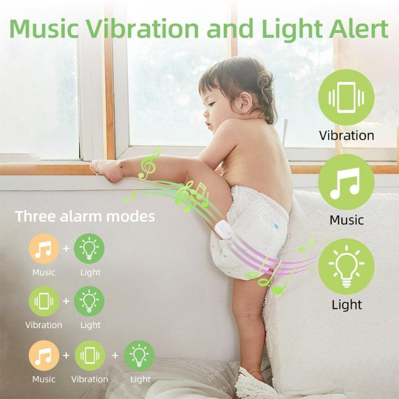 Rechargeable Bed Wetting Alarm Night Urine Alarm for Children and Elderly Feature Music Lighting Vibrating Alerts