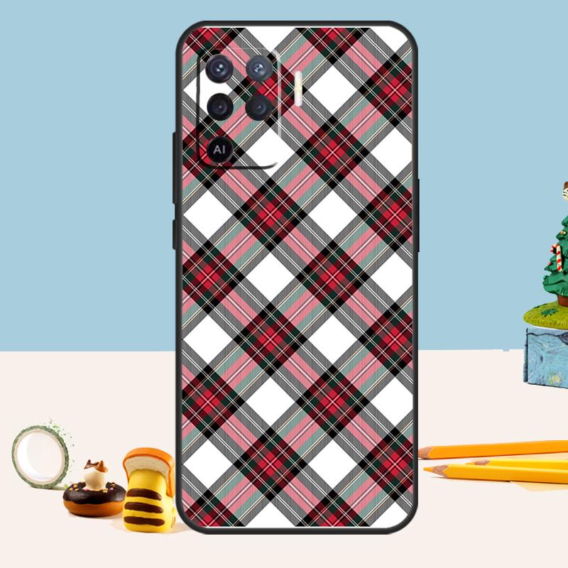 Clan Stewart Dress Plaid Pattern Case For Oppo A5 A6 Pro A15 A16 A76 A96 A17 A57 A98 A58 A78 A18 A38 A54 A74 A94 A40 A60 A80