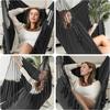 Macrame Hanging Chair with 2 Pillows | 500lb Capacity Cotton Rope Swing | Pocket Design Indoor/Outdoor Use