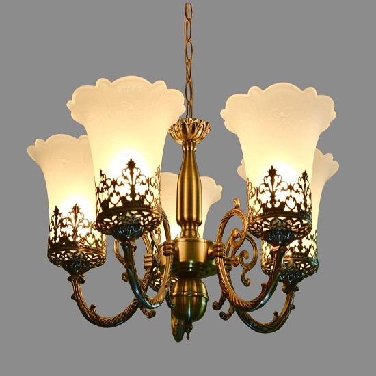 

Prop It Up Crown 8811 Antique Finish 5 Light 25 Watts Chandelier , Pendant Ceiling Light Electric, Metal
