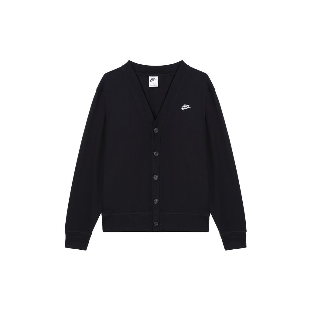 Nike V-Neck Logo Print Slim Fit Single-Breasted Long Sleeve Knit Cardigan Men Tops Black FN3899-010