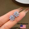 S925 Silver Luxury 0.5CT Moissanite Diamond Flower Stud Earrings for Women Eternity Love Wedding Fine Jewelry