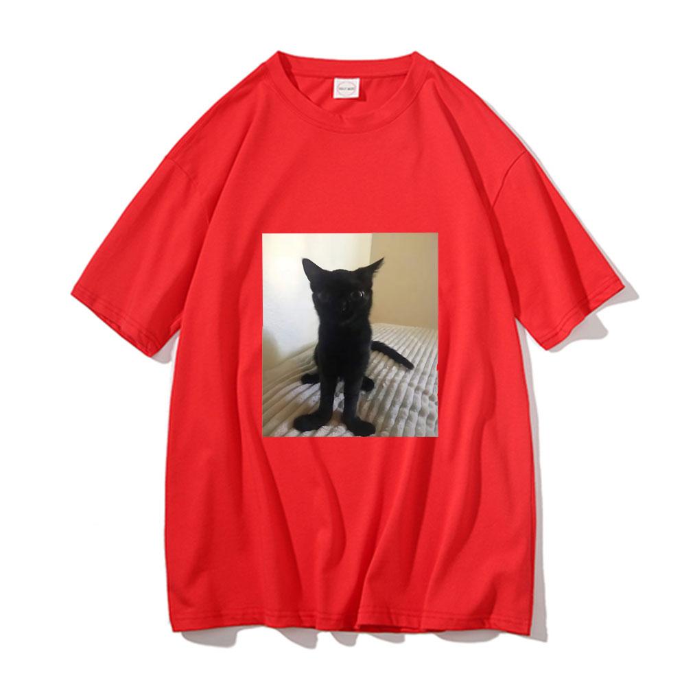 Big Foot Jinx T-shirt Black Cat Pattern Tshirt Funny   T Shirts  Cotton Tops Spring New Round Neck Tee Short Sleeve