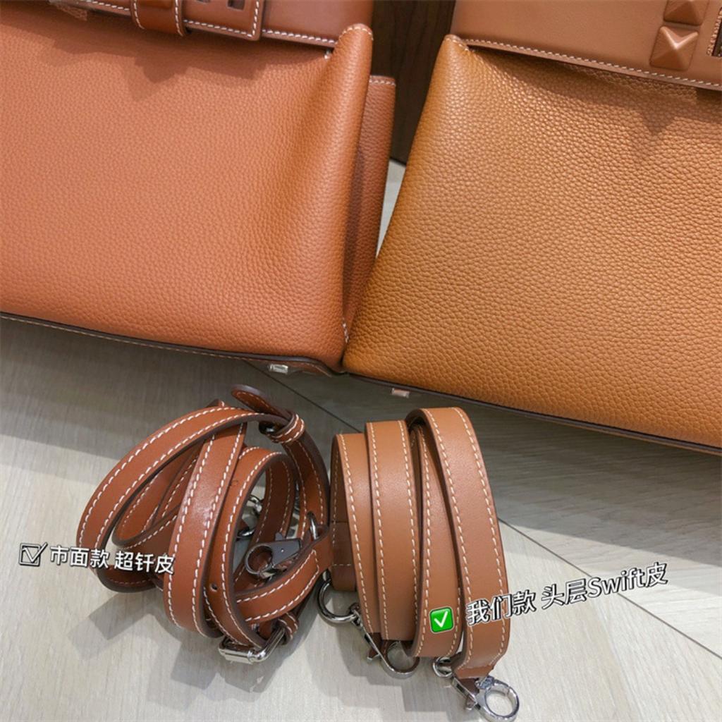 Damenhandtasche Togo Rindsleder erste Schicht Schloss Öffnen und Schließen Handtasche Tragetasche Schulter Crossbody Tragbare Damenhandtasche