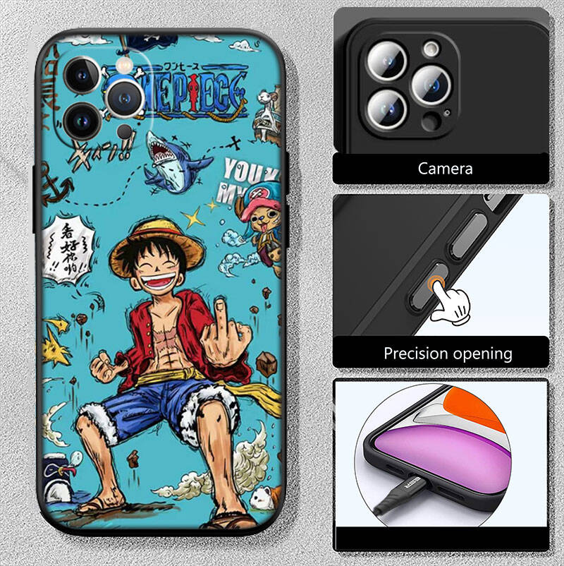 MH114 One Piece Cortoon Phone Shell Case for iPhone 7 8 11 12 13 14 15 16 17 16E XS Pro Max XR X SE Air