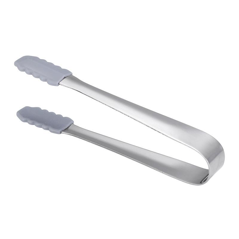 1pcs Stainless Steel Anti-skid Silicone Ice Clip Food Bread Clamp Food Grade Tongs Multipurpose Durable Clamp Sugar Cube Tongs