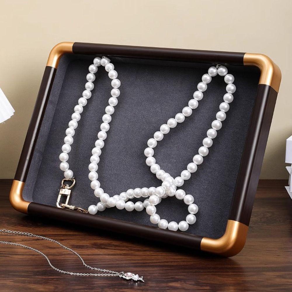 Large Capacity Wooden Jewelry Tray Velvet Jewelry Display Holder Jewelry Organizer  Jewelry Storage