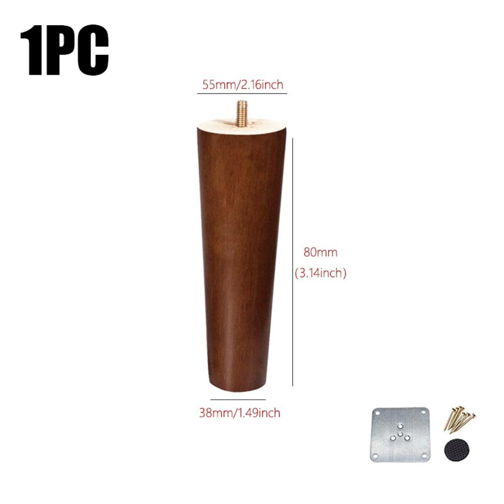 8/10/12/15/20cm New Solid Wood Furniture Legs Conical with Iron Sheet Chair Replacement Feet Universal Sofa Legs