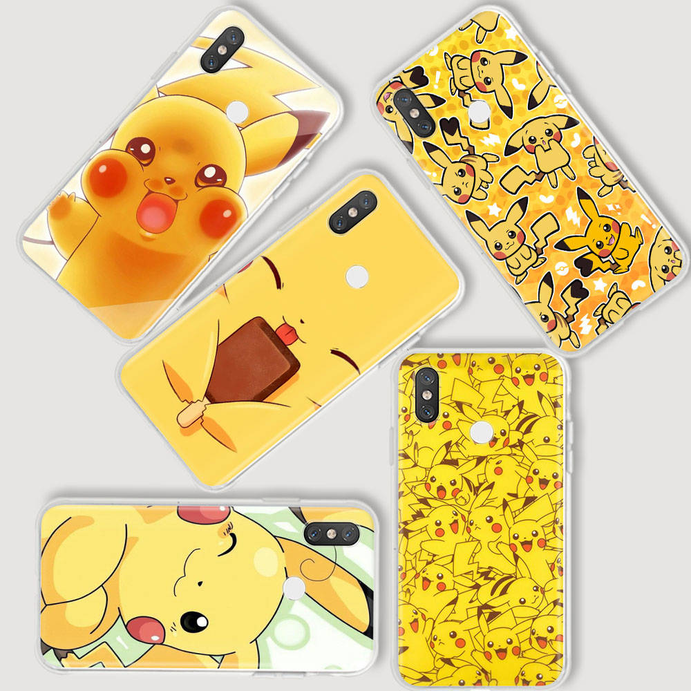 PK17 Pikachu Cartoon Transparente Hülle für Samsung A04 A14 A23 M33 M53 Realme 10 9 C35 C55 VIVO Y02 Y12 Infinix Hot 30 Note 11 Tecno Spark 8P Pro