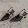 Sharp Pointed Slim Heeled High Heels Women 2025 New Summer French Rhinestone Back Air Sandals Womens Shoes sandals ladies shoes