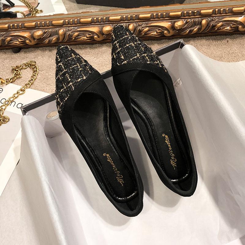 

Новые остроносые туфли-лодочки женские с неглубоким вырезом на плоской подошве, универсальные, больших размеров 41-43 33 чёрный