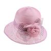 New Eugen yarn mesh yarn hat women's summer lace flower sunshade basin hat for the elderly outdoor sunscreen mother hat