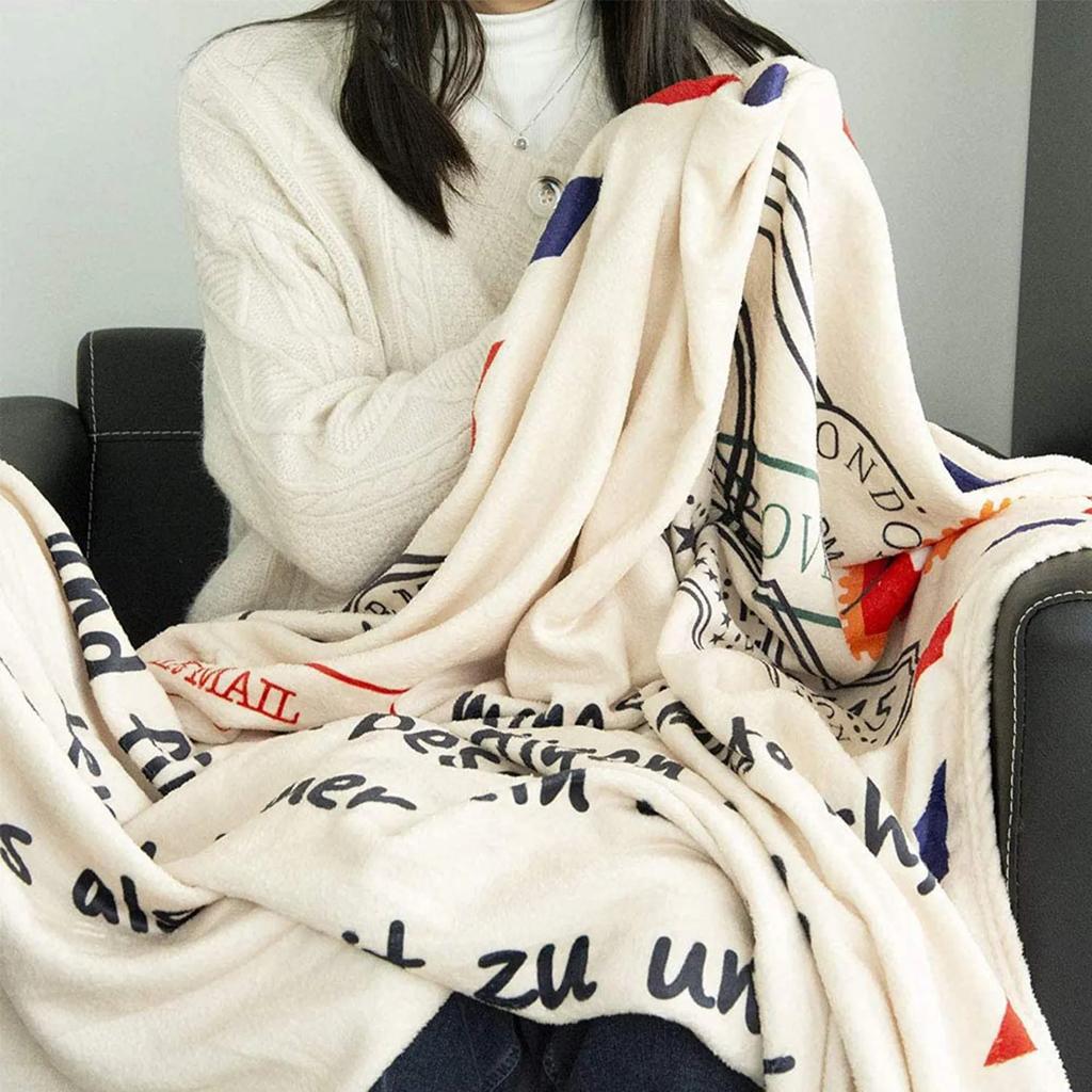 Spanish Message Designer Blankets Manta Beach Picnic Flannel Blanket Mom To Daughter/Son Letter Quilt Express Love 150-220cm