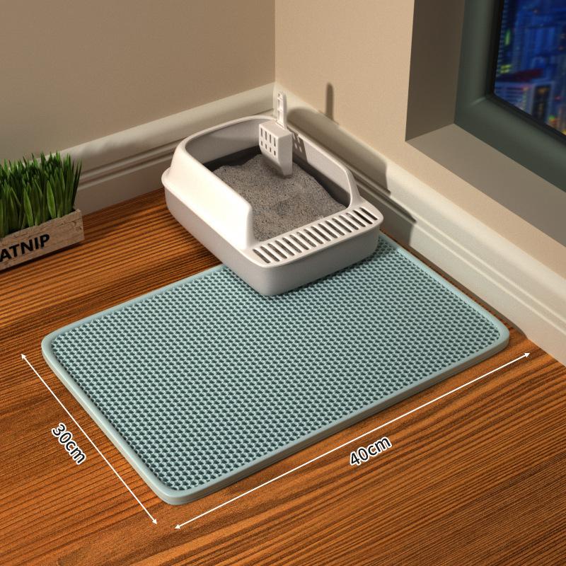 Podložka pod kočkolit s dárkem Dvouvrstvá voděodolná podložka pod kočičí záchod Protiskluzová podložka pod písek pro kočky Omyvatelná podložka na postel Čistící podložka Produkty