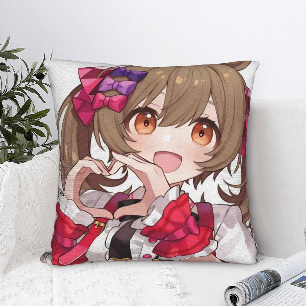 Dekorativt Kuddfodral Umamusume Pretty Derby Anime Merchandise Hem Kuddfodral Överdrag Fyrkantig Stil Flera Storlekar