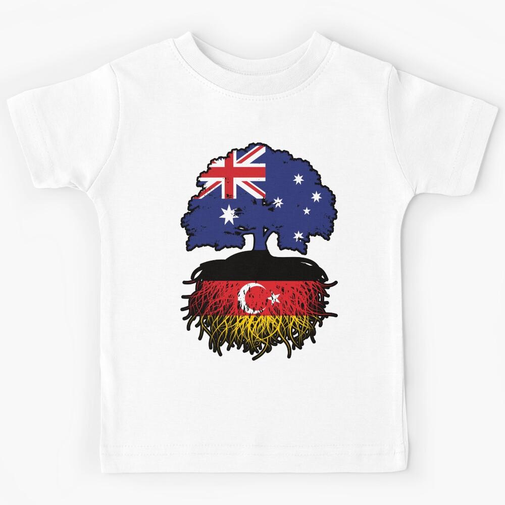 Turkish German German Turks Australian Australia Tree Roots Flag Kids T-Shirt 100