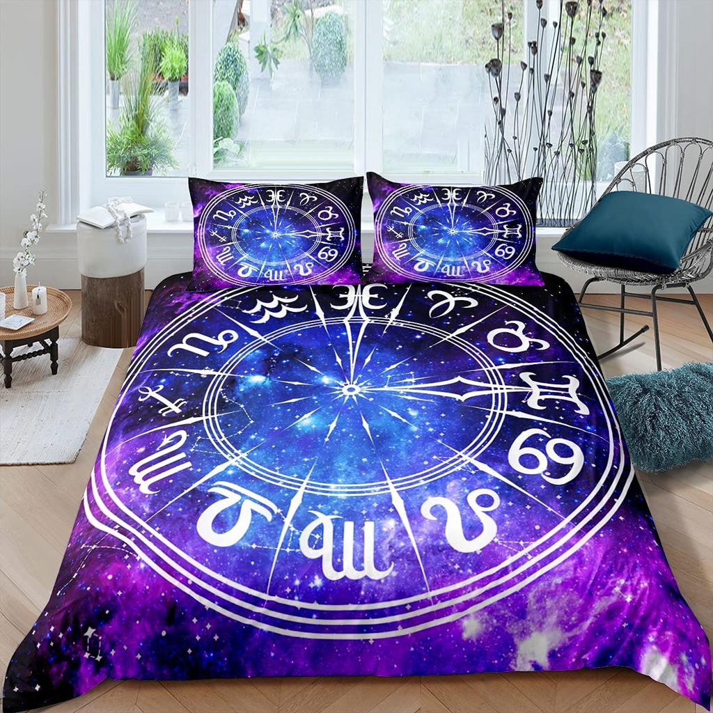 Set Copripiumino Costellazione Modello Dorato Copripiumino Segni Zodiacali Cielo Stellato Animale Dimensioni Queen Coperta Trapuntata Per Ragazzo Uomo