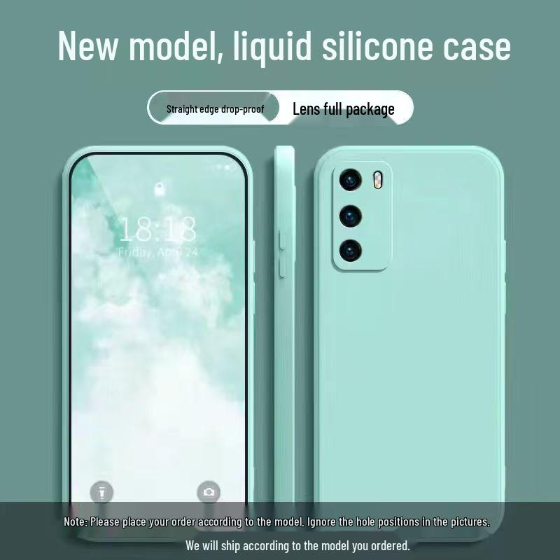 Huawei P40 Liquid Silicone Phone Case: Full Coverage, Drop Protection, Skin-Friendly, High-End, Solid Color.