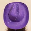 Vacation Cowboy Hat Panama Hat Crystal Brim Hat Rhinestones Hand Beading Crystal for Carnivals Music Festival