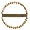 Yousheng Wood Bead Rope Wall Decoration Boho Farmhouse Rustic Round Plants Display Frame Wall Art Home Office Living Room Wall Ornament