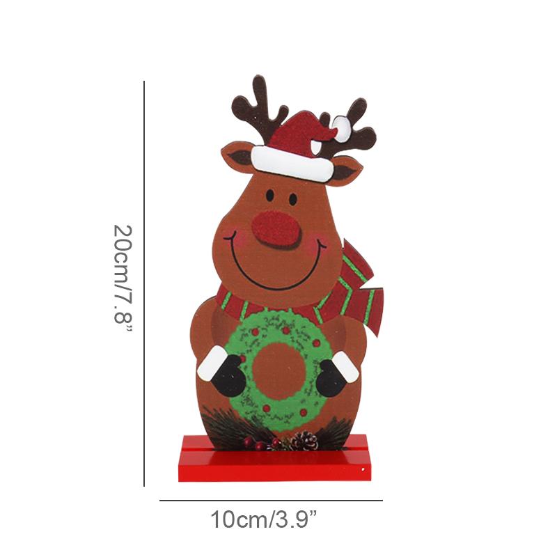 Snowman Santa Claus Wooden Ornaments Merry Christmas Table Decoration Xmas Party Kids Gift Navidad New Year 2025 Xmas Decor