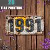D Flat Pc Vintage  Metal Aluminum Sign  X Cm Rustic Wall Decor Plaque with Distressed Yellow Background  Blac