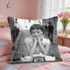 Classic AAudrey HHepburn Cushion Cover Square Short Plush Pillow Case Living Room Sofa Home Decor Funda X
