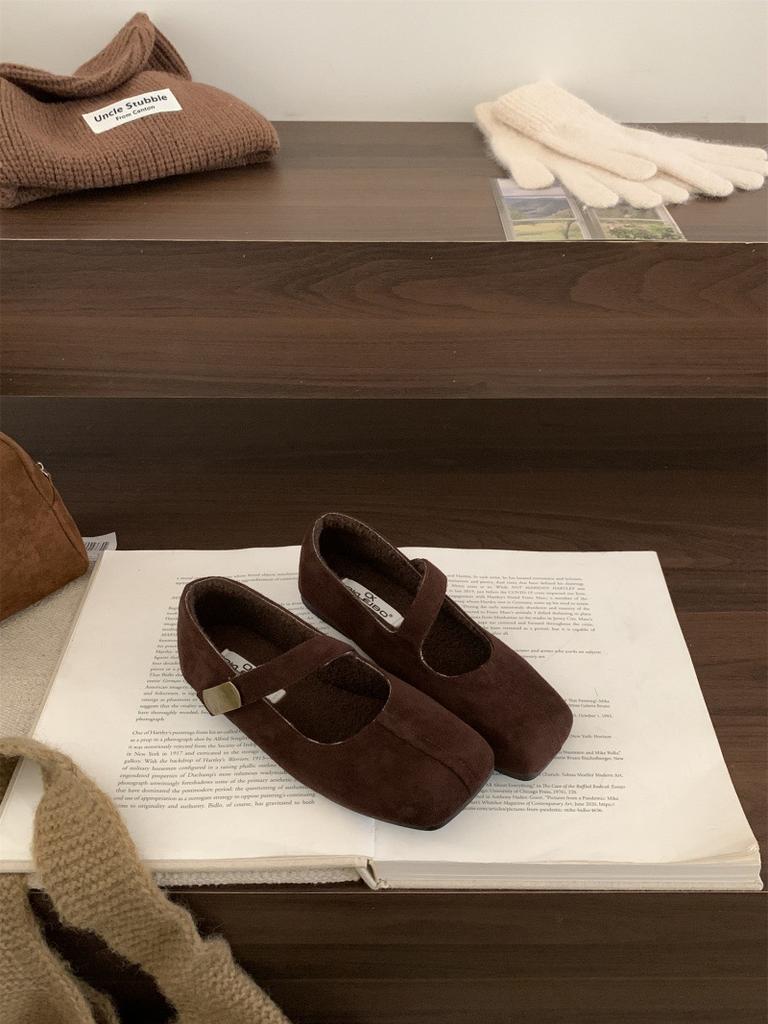 2025 autumn new square head casual Mary Jane shoes retro comfortable versatile women's shoes Japanese leopard print bag head single shoes