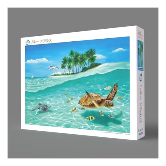 APPLEONE Jigsaw Puzzle 500-310 Blue Oasis, 500 Pieces, Made in Japan, 53×38cm, Marine Art, Dolphins,