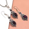 Set Amethyst Pendant Earrings Girls  Earring Necklace Sterling