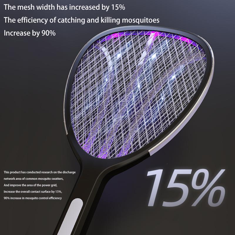 3 In 1 Widening of The Power Grid Electric Mosquito Swatter 3000V C-type Charging Mosquito and Fly Killer