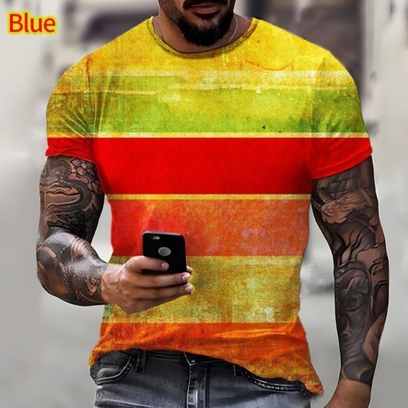 

Новая модная красочная футболка с 3D-принтом, повседневная футболка с короткими рукавами, классная футболка 2XL