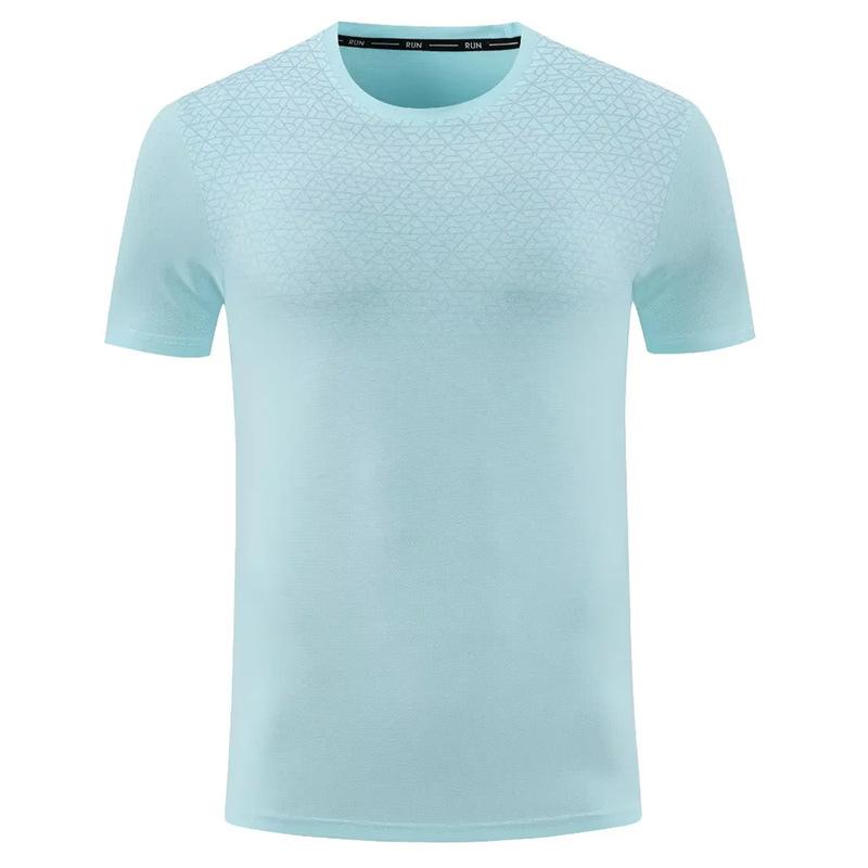 Summer Thin Polyester Short Sleeve T-Shirt Men's Outdoor Quick-Drying Elastic Running Sports Fitness Training Badminton Suit