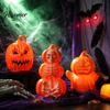 Horror Theme Photo Booth Props Halloween Pumpkin Lantern, Spooky Lighted Skeleton Statue, Resin Childrens Gift Favors Decor for Porch Table