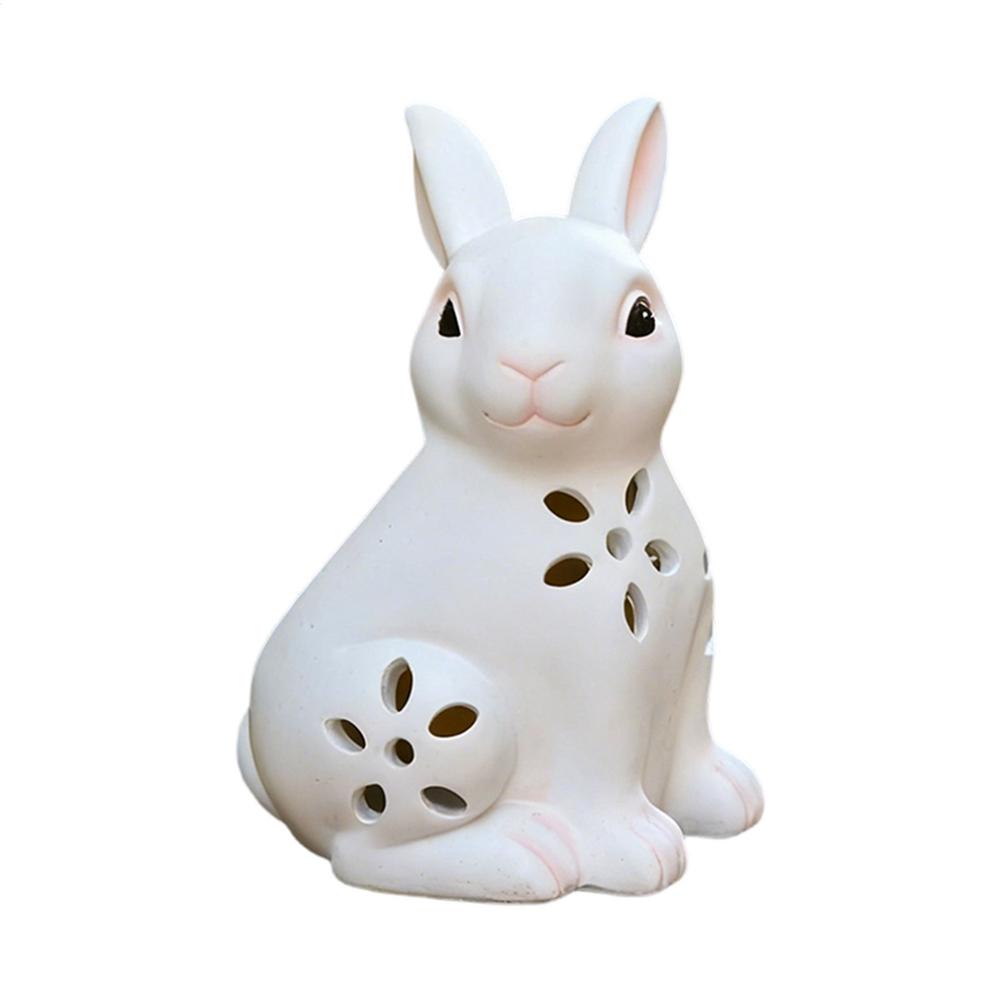 

Solar Garden Statues Solar Bunny Light Resin Outdoor Statues for Easter Patio Balcony Yard Lawn Porch Spring Holiday