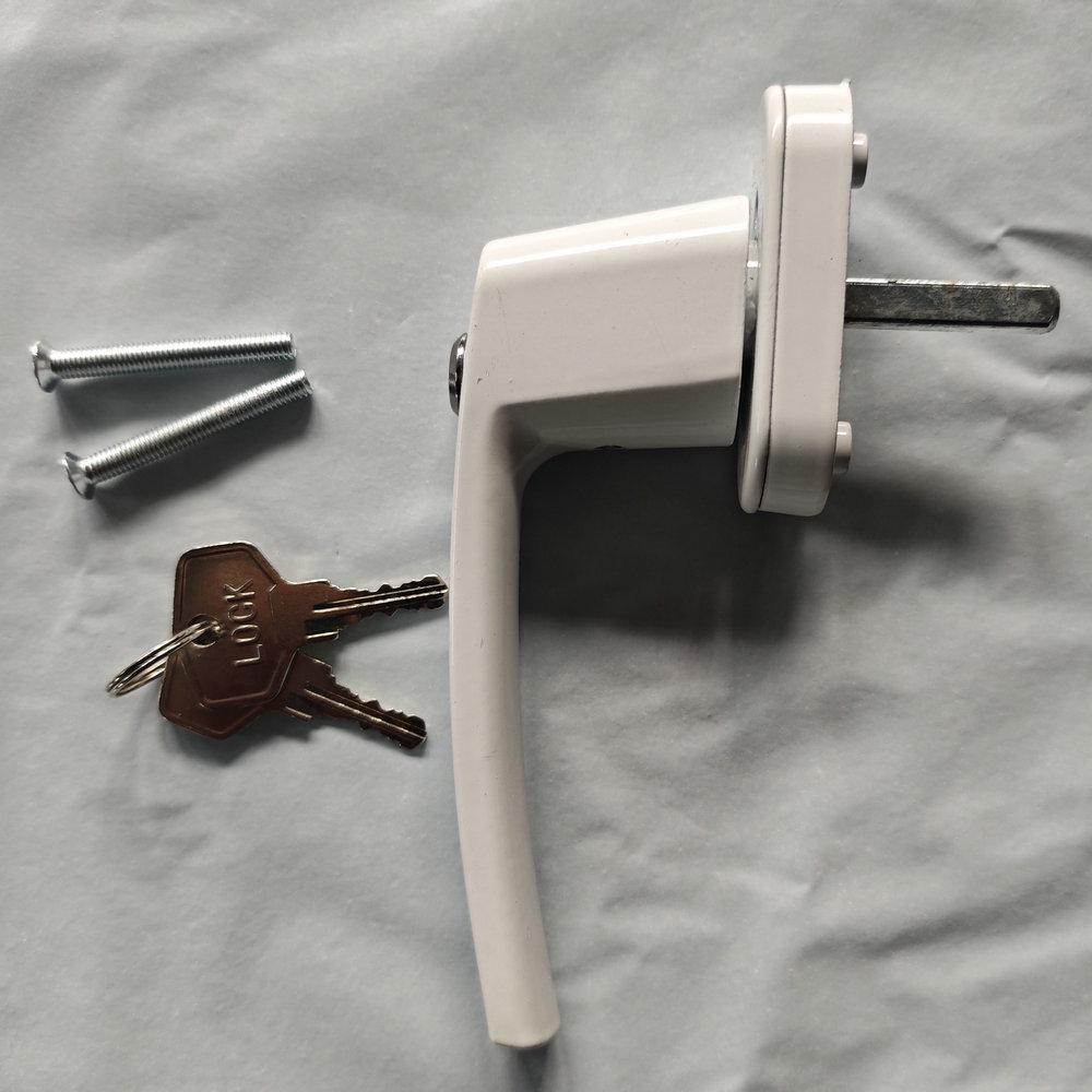 Child-Safe Casement Window Handle: Metal, Lockable with Key
