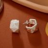 Geometric Irregular Matte Gold Earrings Women Sterling Post Copper Base Real Plated Fashion Statement