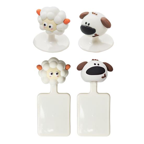 2Pcs/Set Toilet Lid Lifter Sheep Dog Shape Toilet Cover Lifter Easy Installation Versatile Hook Toilet Hygienic Accessory