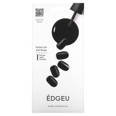 Perfect Gel Nail Wrap, ENF 905 Extreme Black, 19-piece Set