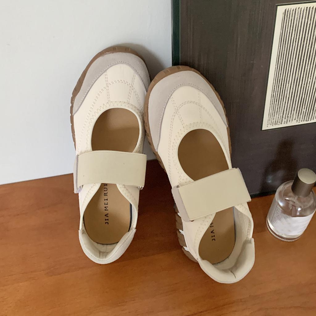 IPPEUM Mary Janes Shoes Round Toe 2025 New Women Flat Shoe Black Red Ballet Sneakers