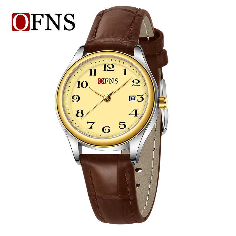 Oufanni Trendy Waterproof Couple Watches with Calendar - Fashionable Quartz Watches for Men and Women