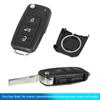 X Autohaux Car Remote Key Flip Folding Shell Case 3 Key Buttons Cover 5K0-837-202 For Vw Beetle Eos Golf GTI Jetta Passat Tiguan