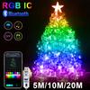 Christmas RGB LED String Bluetooth USB Powered Music Dream Color Light Birthday Party Garland Decor Fairy Lights for Home