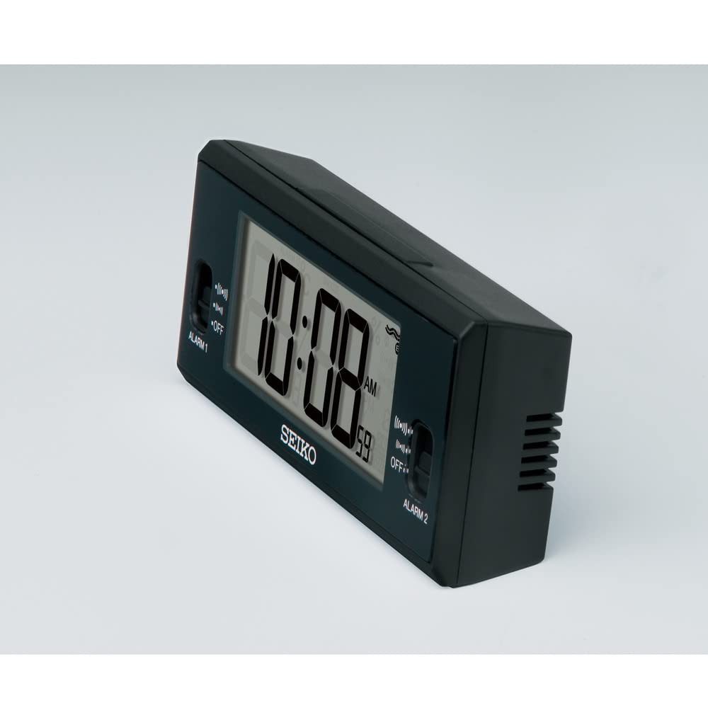 Seiko Clock Alarm Table Radio 48 x 123 x 30 SQ321K Clock, Clock, Digital, Controlled, Black, mm,
